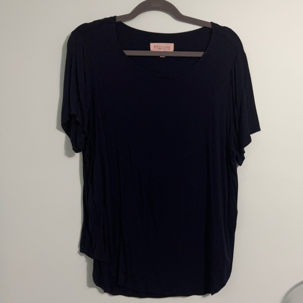 Philosophy Navy Dressy Tee - Size 1X
